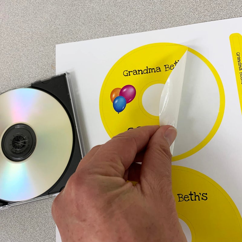 Blank Labels CD/DVD Label Full Face | Qty 100 Disc, 200 Spine | 50 Sheets Total | Permanent White Matte | Inkjet & Laser Compatible | Blank Label - Image 5